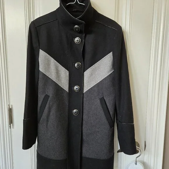 Marcona Wool Blend Colour Block Coat - Picture 1 of 14